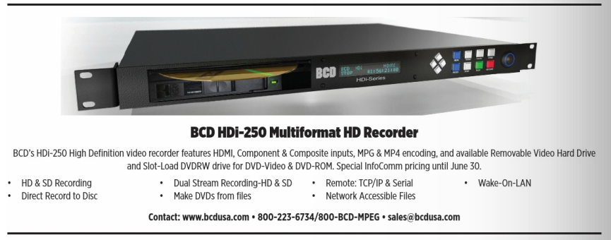 HDi-250 with Removable Hard Drive Option as featured ShowDailyAd NAB Show Daily Infocomm Show Daily